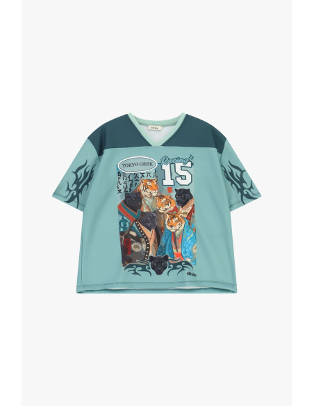Dixie T-shirt met korte mouwen en panter- en tijgerprint