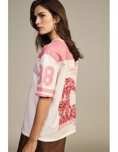 T-shirt met korte mouwen en Kyoto-print, Dixie-grafiek