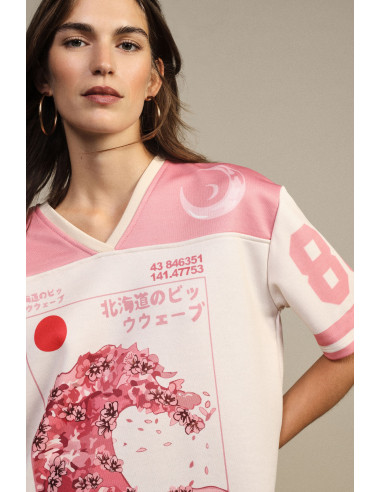 T-shirt met korte mouwen en Kyoto-print, Dixie-grafiek
