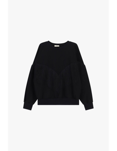 Sweater met ronde hals en decoratieve franjes A V Dixie