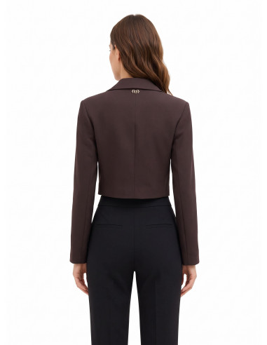 Cropped blazerjasje van viscosemix met asymmetrische sluiting Rinascimento