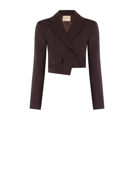 Cropped blazerjasje van viscosemix met asymmetrische sluiting Rinascimento