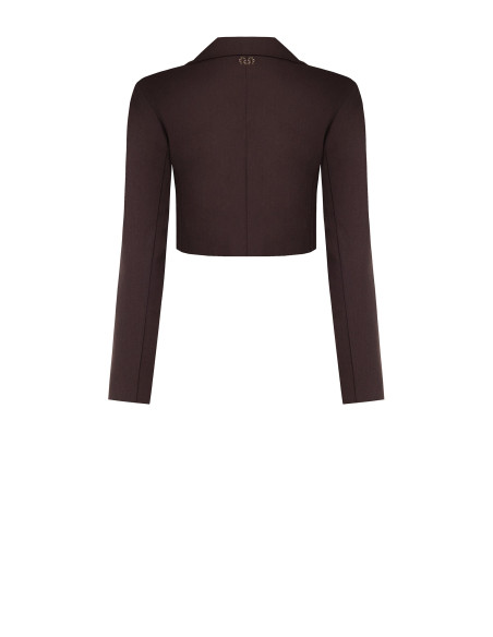 Cropped blazerjasje van viscosemix met asymmetrische sluiting Rinascimento