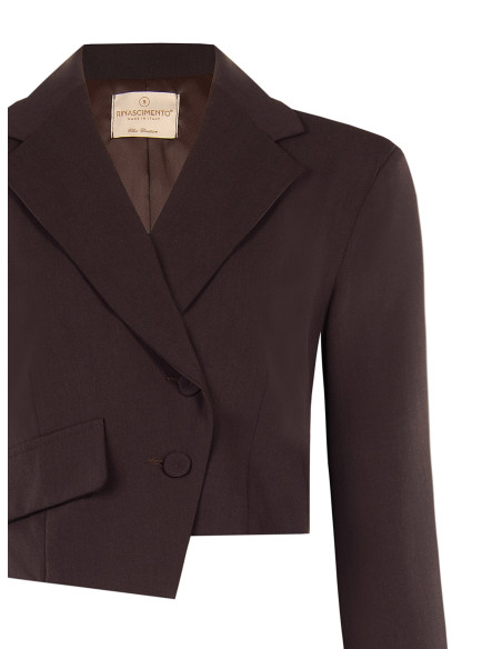 Cropped blazerjasje van viscosemix met asymmetrische sluiting Rinascimento