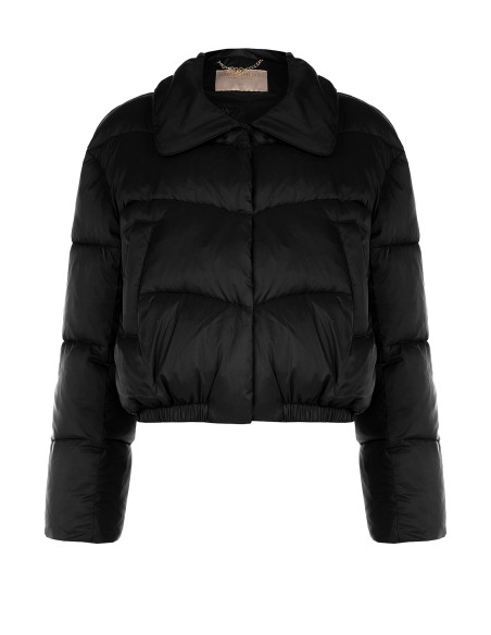 Cropped donsjas met afneembare kraag van imitatiebont Rinascimento