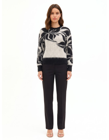 Trui van een mohairmix en lurex met een groot bloemenmotief Rinascimento