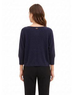 Oversized trui van viscosemix met boothals Rinascimento 2