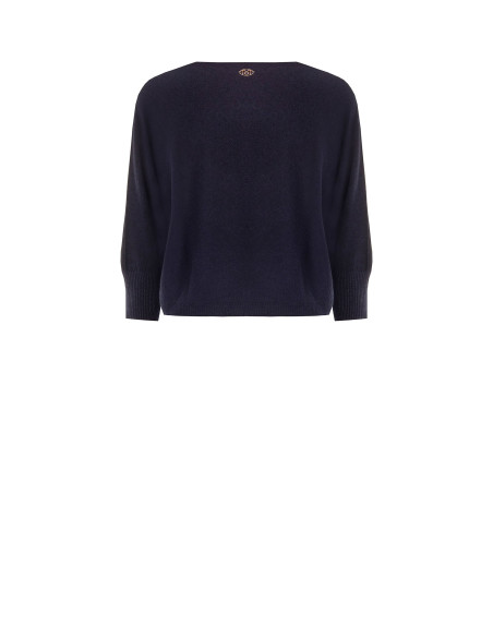 Oversized trui van viscosemix met boothals Rinascimento