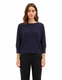 Oversized trui van viscosemix met boothals Rinascimento
