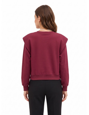 Oversized katoenen sweater met afneembare parelketting Rinascimento