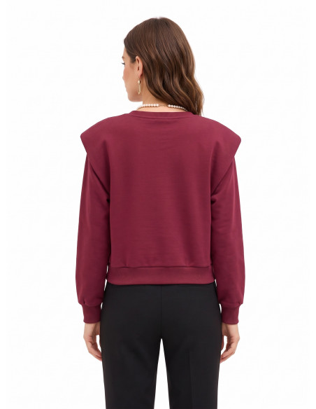 Oversized katoenen sweater met afneembare parelketting Rinascimento