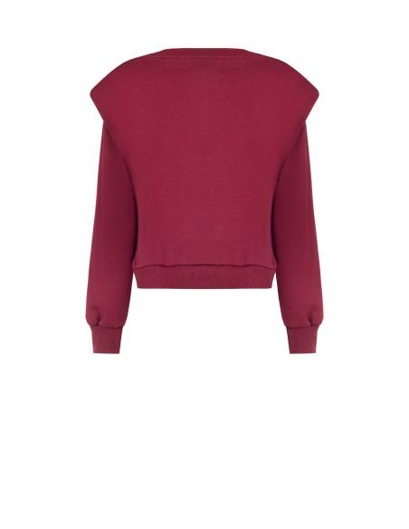 Oversized katoenen sweater met afneembare parelketting Rinascimento