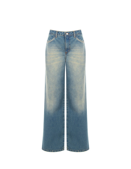 Wide-legjeans met versleten effect, lichte wassing Rinascimento