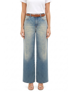 Wide-legjeans met versleten effect, lichte wassing Rinascimento