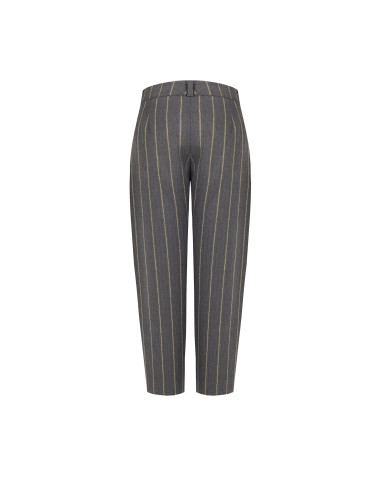 Gestreepte katoenen broek met plooien Rinascimento