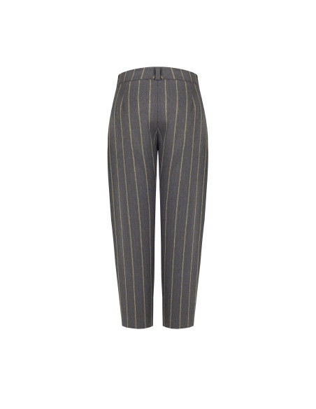 Gestreepte katoenen broek met plooien Rinascimento