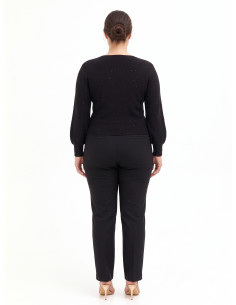 Curvy trui met gekruiste V-hals en minipailletten Rinascimento Curvy 2