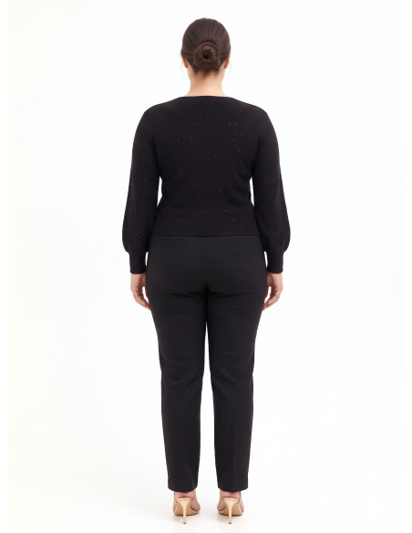 Curvy trui met gekruiste V-hals en minipailletten Rinascimento Curvy