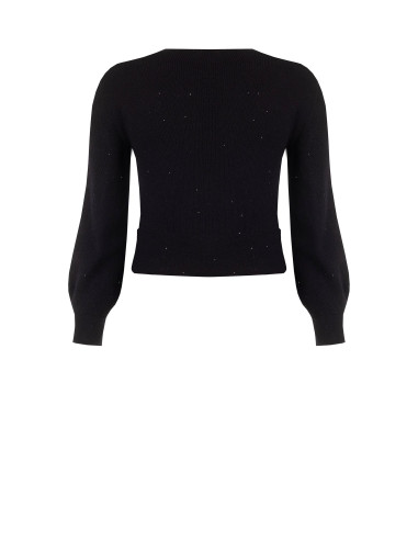 Curvy trui met gekruiste V-hals en minipailletten Rinascimento Curvy