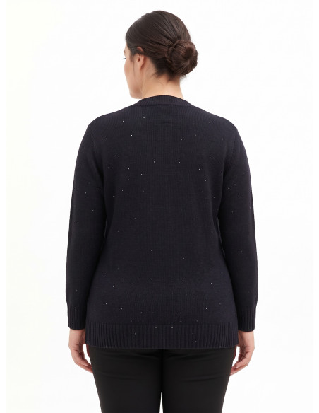 Curvy openvallend vest met micro-pailletten Rinascimento Curvy