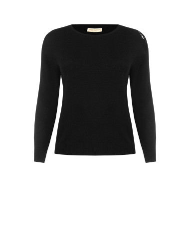 Getailleerde curvy trui met gehaakt detail op de schouder Rinascimento Curvy