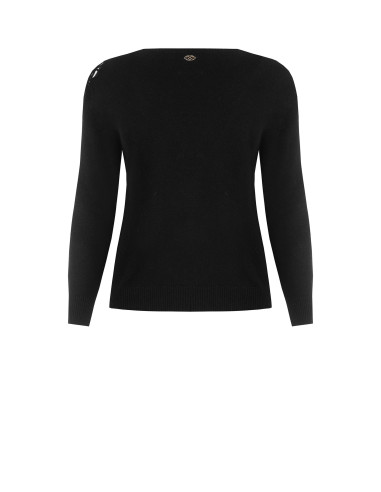 Getailleerde curvy trui met gehaakt detail op de schouder Rinascimento Curvy