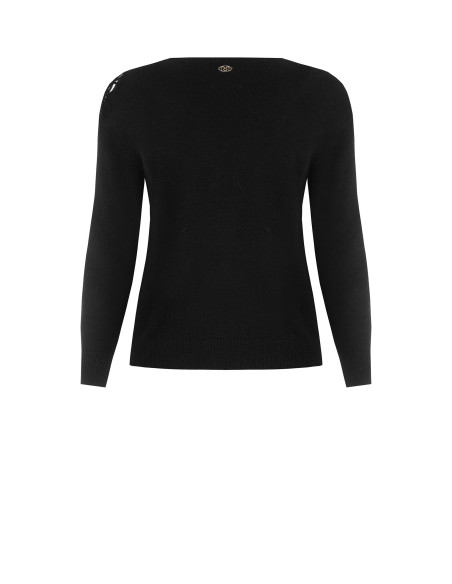 Getailleerde curvy trui met gehaakt detail op de schouder Rinascimento Curvy