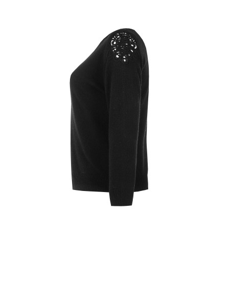 Getailleerde curvy trui met gehaakt detail op de schouder Rinascimento Curvy