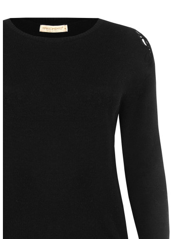 Getailleerde curvy trui met gehaakt detail op de schouder Rinascimento Curvy