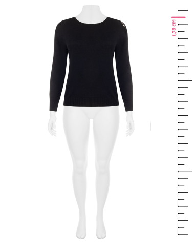 Getailleerde curvy trui met gehaakt detail op de schouder Rinascimento Curvy