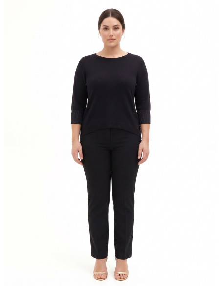 Aansluitende curvytrui met lurex in de manchetten Rinascimento Curvy