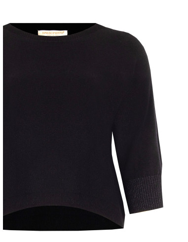 Aansluitende curvytrui met lurex in de manchetten Rinascimento Curvy