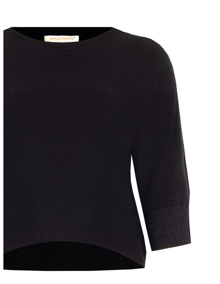 Aansluitende curvytrui met lurex in de manchetten Rinascimento Curvy