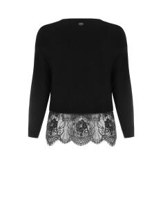 Curvy cropped trui met kanten zoom met bloemen Rinascimento Curvy 2