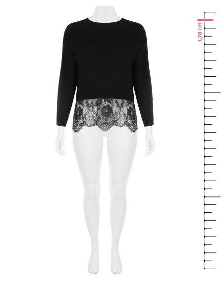Curvy cropped trui met kanten zoom met bloemen Rinascimento Curvy