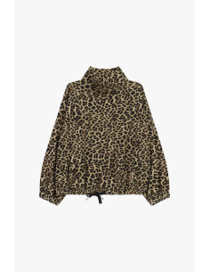 Dierenprint-sweater met hoge kraag en trekkoord Dixie