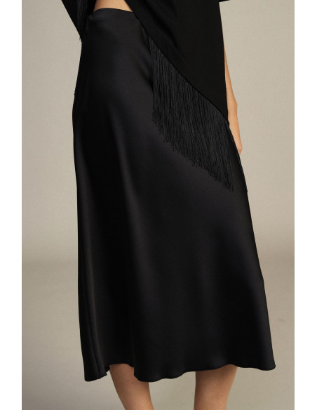 Effen A-lijn midi-rok met normale taille Dixie