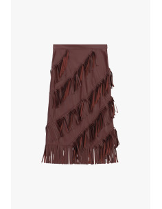 Midi-rok met decoratieve diagonale franjes Dixie