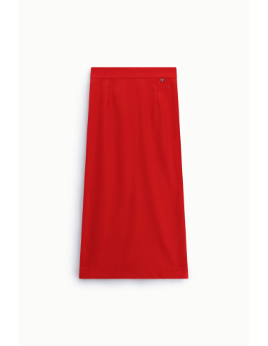 Effen midi-rok met hoge taille Dixie