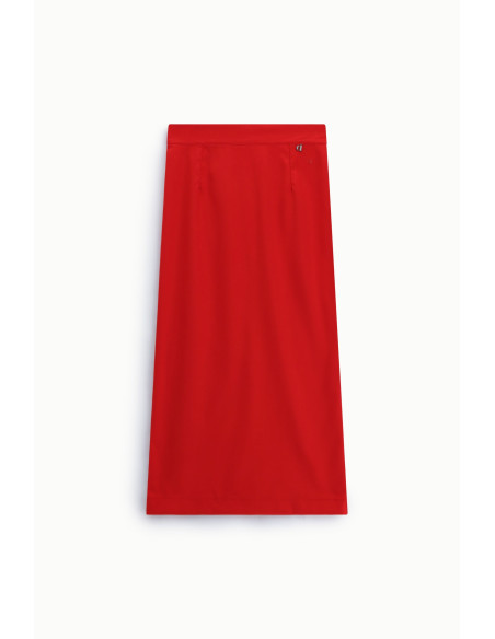Effen midi-rok met hoge taille Dixie