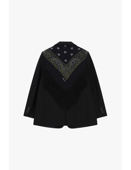 Blazer met retrobandana en decoratieve franjes Dixie