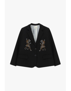 Blazer met tijgerborduursel en klepzakken Dixie