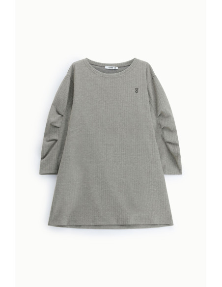 Korte jurk met lange mouwen en ronde hals Please