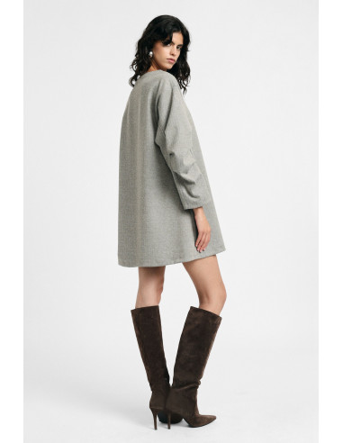 Korte jurk met lange mouwen en ronde hals Please