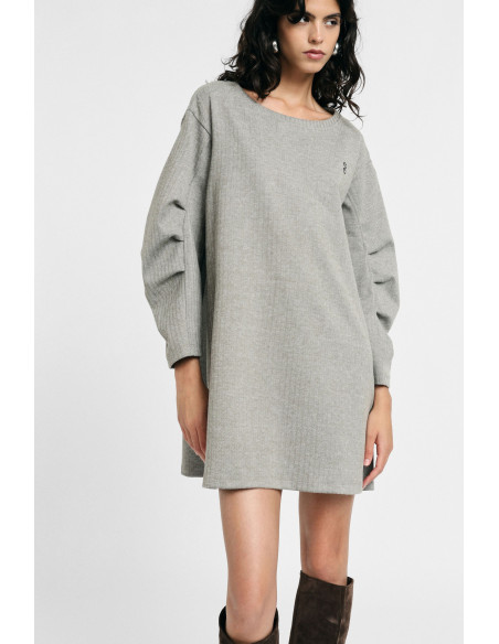 Korte jurk met lange mouwen en ronde hals Please