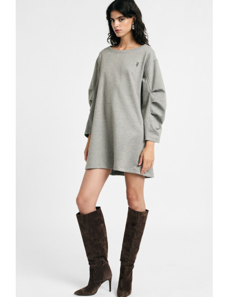 Korte jurk met lange mouwen en ronde hals Please