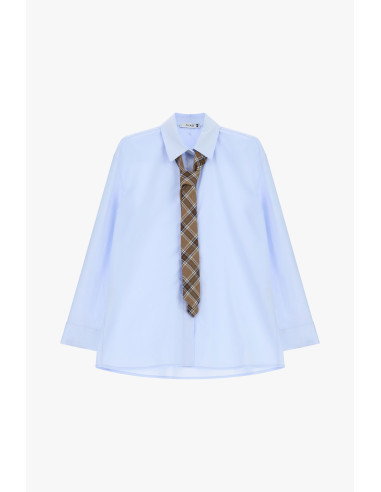 Klassieke blouse met ruitdas Please