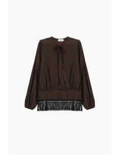 Blouse met lange mouwen en franjes aan de onderkant Please