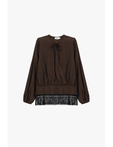 Blouse met lange mouwen en franjes aan de onderkant Please