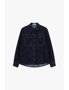 Denimblouse met bloemenmotief en zakken Please 2